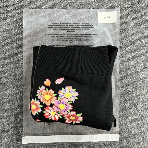 Ed Hardy Hoodie Womens Medium Black Cropped Floral Phoenix Tattoo Full Zip - Picture 15 of 15